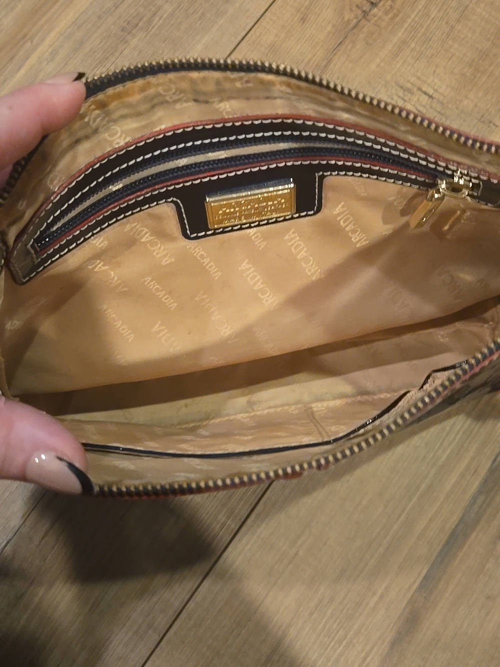 Arcadia Italian Crossbody Bag Navy Bue - Picture 5 of 8